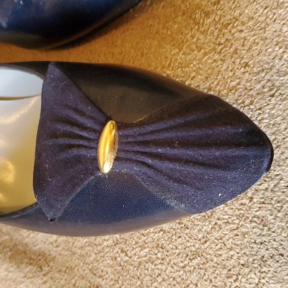 Pappagallo heels navy blue size 7 1/2 narrow - Picture 4 of 11